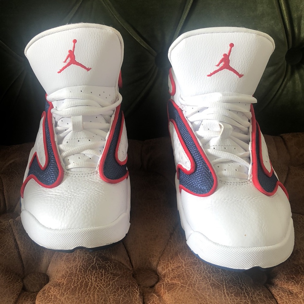 Air Jordan White and Red Sneakers